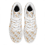 Cartoon Corgi Pattern Print High Top Leather Sneakers