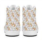 Cartoon Corgi Pattern Print High Top Leather Sneakers
