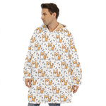 Cartoon Corgi Pattern Print Hoodie Blanket