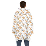 Cartoon Corgi Pattern Print Hoodie Blanket