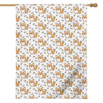 Cartoon Corgi Pattern Print House Flag