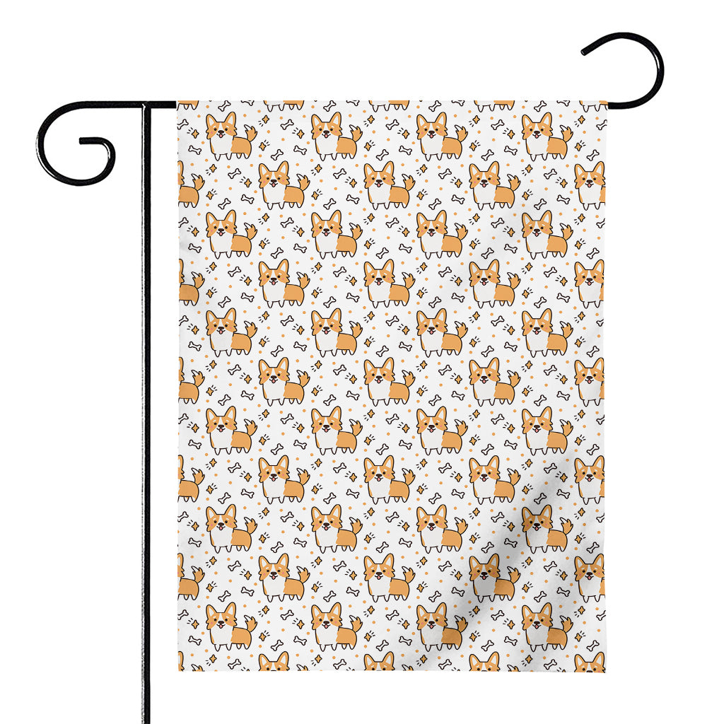 Cartoon Corgi Pattern Print House Flag