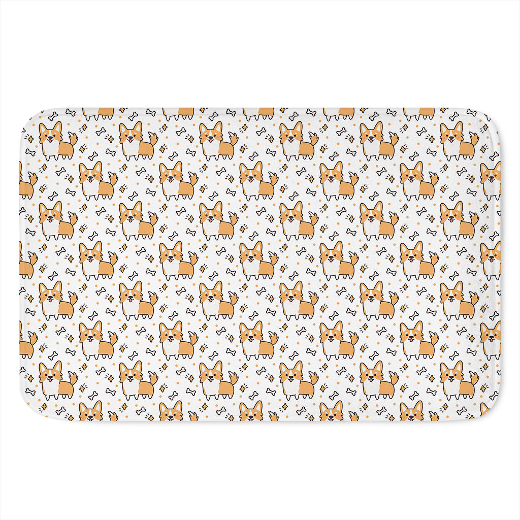 Cartoon Corgi Pattern Print Indoor Door Mat