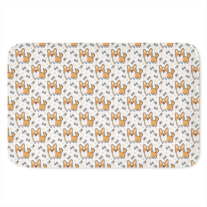 Cartoon Corgi Pattern Print Indoor Door Mat