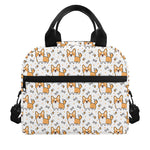 Cartoon Corgi Pattern Print Insulated Lunch Bag
