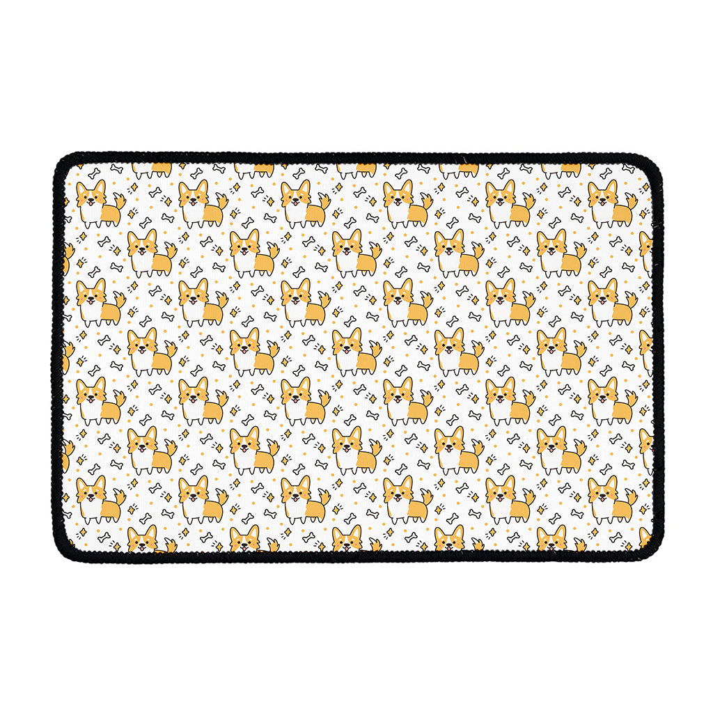 Cartoon Corgi Pattern Print Kitchen Mat