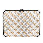 Cartoon Corgi Pattern Print Laptop Sleeve