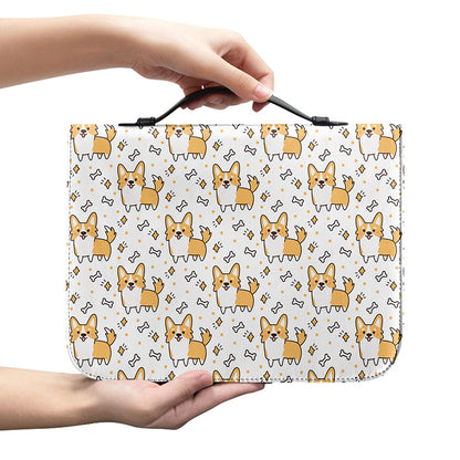 Cartoon Corgi Pattern Print Leather Bible Cover