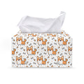 Cartoon Corgi Pattern Print Leather Tissue Box Cover