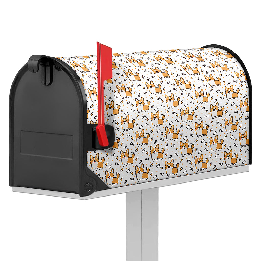 Cartoon Corgi Pattern Print Mailbox Cover