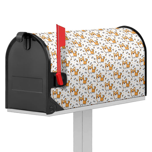 Cartoon Corgi Pattern Print Mailbox Cover