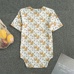 Cartoon Corgi Pattern Print Men's Bodysuit