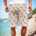 Cartoon Corgi Pattern Print Men's Cargo Shorts