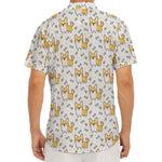 Cartoon Corgi Pattern Print Men's Deep V-Neck Shirt