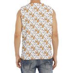 Cartoon Corgi Pattern Print Men's Fitness Tank Top