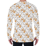 Cartoon Corgi Pattern Print Men's Long Sleeve T-Shirt