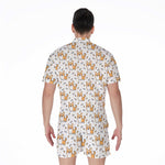 Cartoon Corgi Pattern Print Men's Rompers