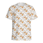 Cartoon Corgi Pattern Print Men's Sports T-Shirt