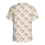 Cartoon Corgi Pattern Print Men's Sports T-Shirt