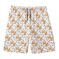 Cartoon Corgi Pattern Print Men's Swim Trunks