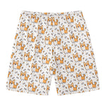 Cartoon Corgi Pattern Print Men's Swim Trunks