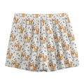 Cartoon Corgi Pattern Print Mesh Shorts