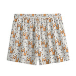 Cartoon Corgi Pattern Print Mesh Shorts