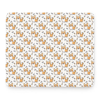 Cartoon Corgi Pattern Print Mouse Pad