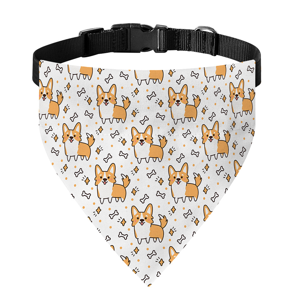 Cartoon Corgi Pattern Print Over The Collar Dog Bandana