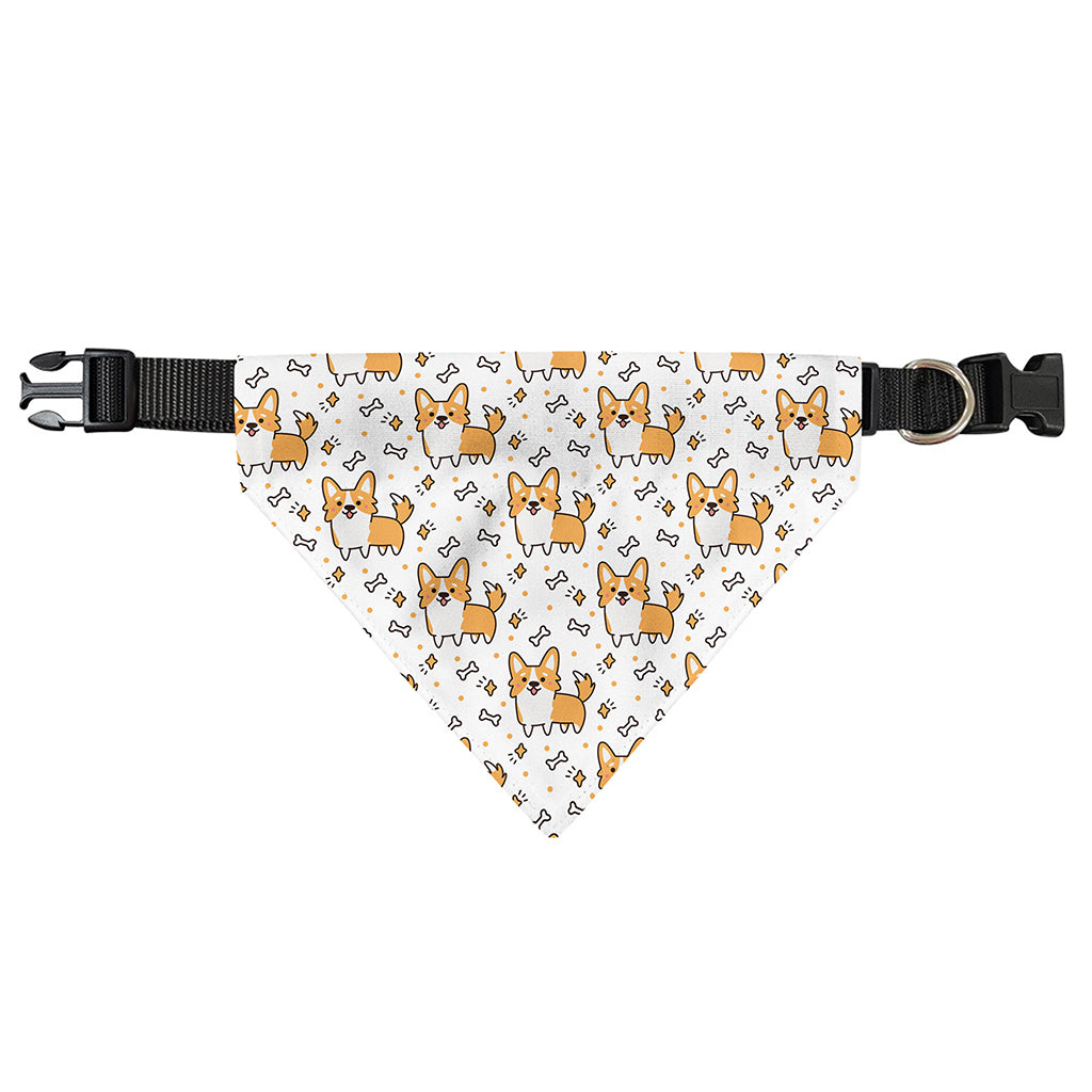 Cartoon Corgi Pattern Print Over The Collar Dog Bandana