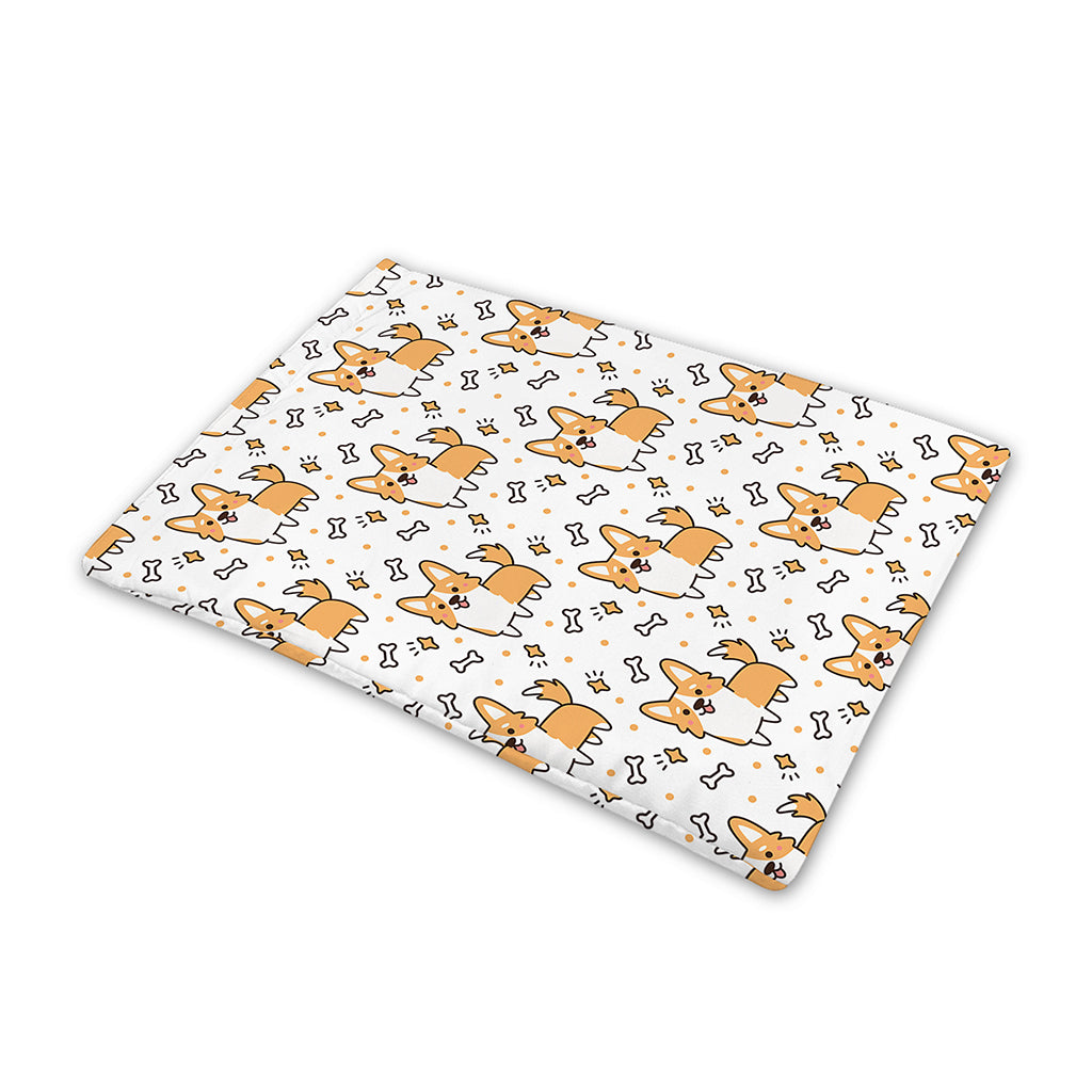 Cartoon Corgi Pattern Print Pet Cooling Mat Cover