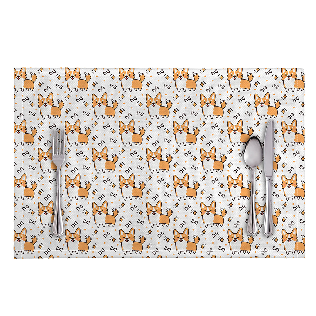Cartoon Corgi Pattern Print Placemat