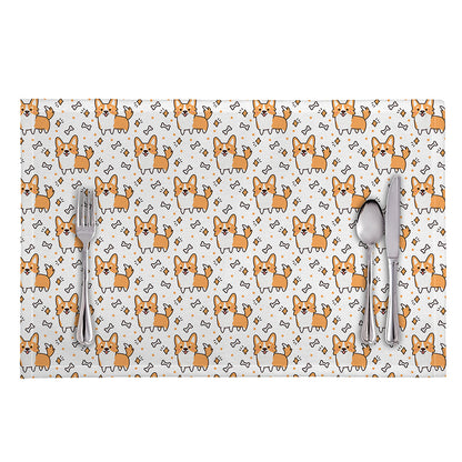 Cartoon Corgi Pattern Print Placemat