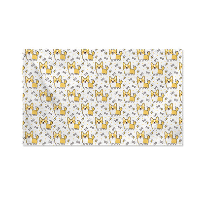 Cartoon Corgi Pattern Print Polyester Flag