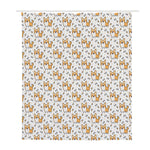 Cartoon Corgi Pattern Print Polyester Shower Curtain
