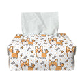 Cartoon Corgi Pattern Print Rectangle Tissue Box Cover