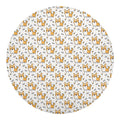 Cartoon Corgi Pattern Print Round Blanket