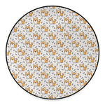 Cartoon Corgi Pattern Print Round Floor Mat