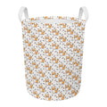 Cartoon Corgi Pattern Print Round Laundry Basket