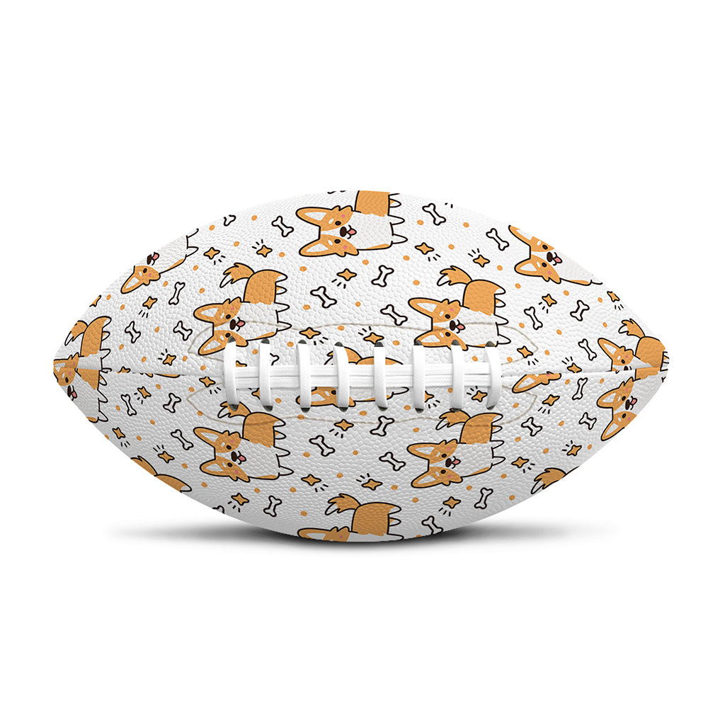 Cartoon Corgi Pattern Print Rugby Ball
