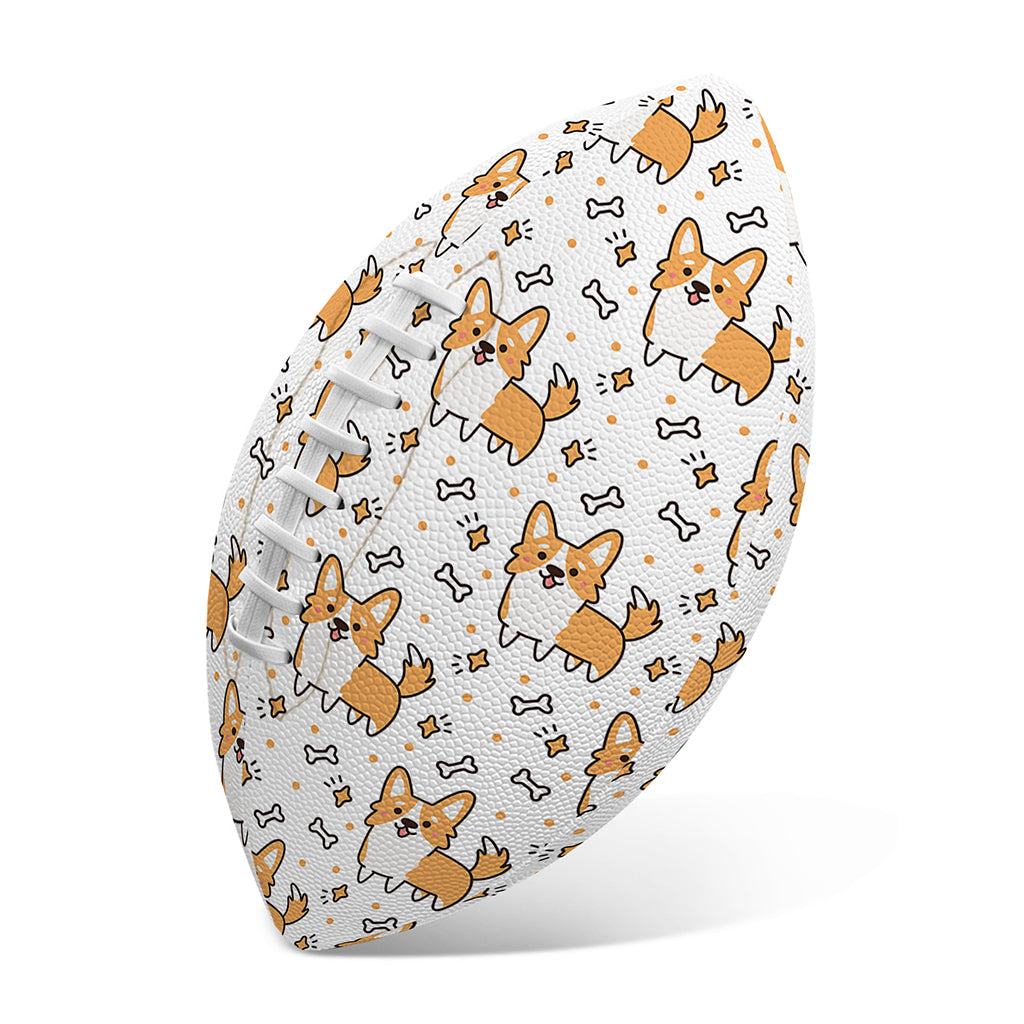 Cartoon Corgi Pattern Print Rugby Ball