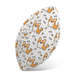 Cartoon Corgi Pattern Print Rugby Ball