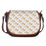 Cartoon Corgi Pattern Print Saddle Bag