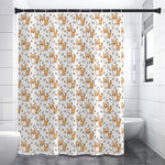 Cartoon Corgi Pattern Print Shower Curtain