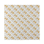 Cartoon Corgi Pattern Print Silk Bandana