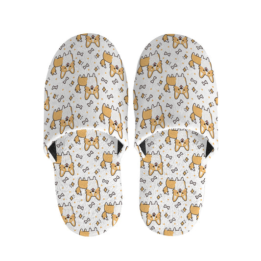 Cartoon Corgi Pattern Print Slippers
