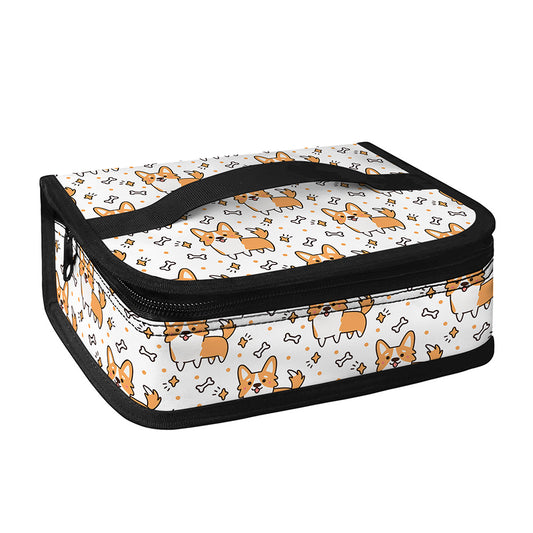 Cartoon Corgi Pattern Print Small Lunch Bag