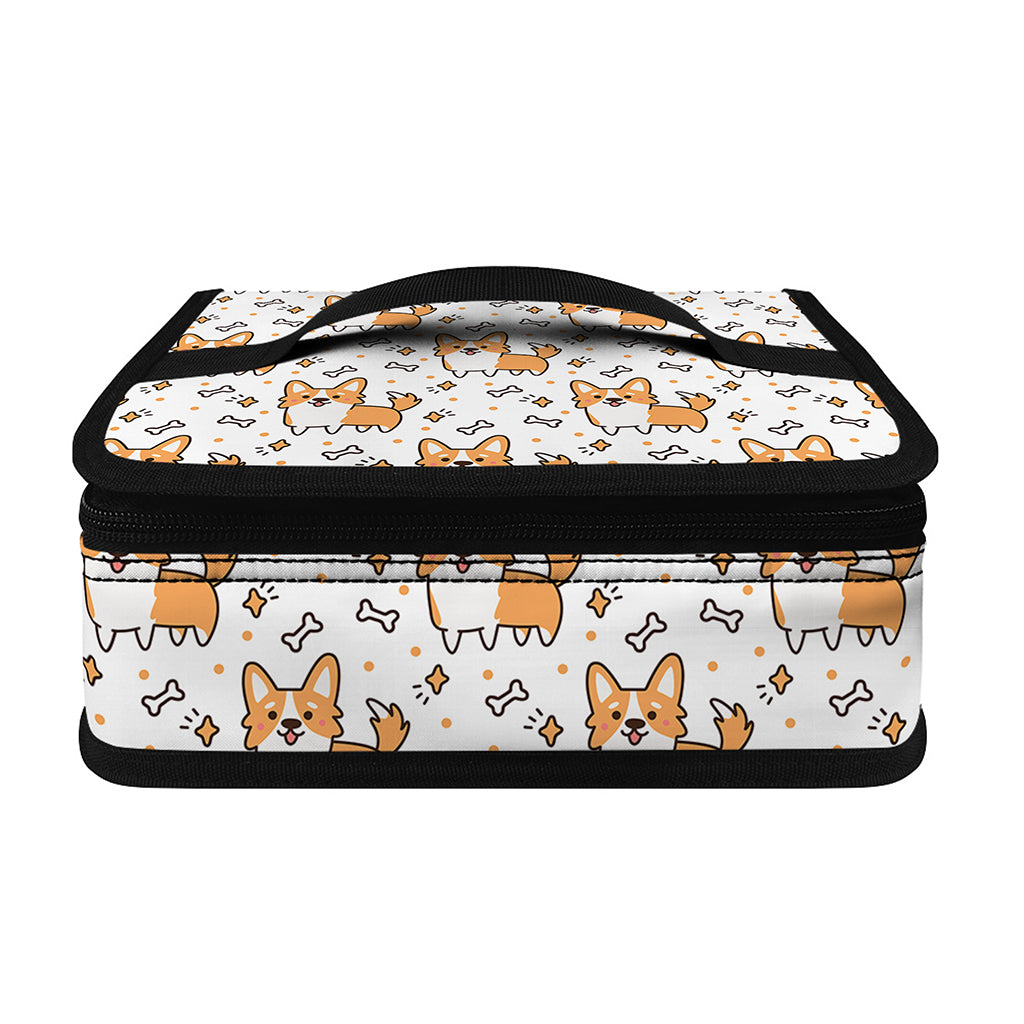 Cartoon Corgi Pattern Print Small Lunch Bag