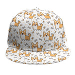 Cartoon Corgi Pattern Print Snapback Cap