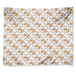 Cartoon Corgi Pattern Print Tapestry